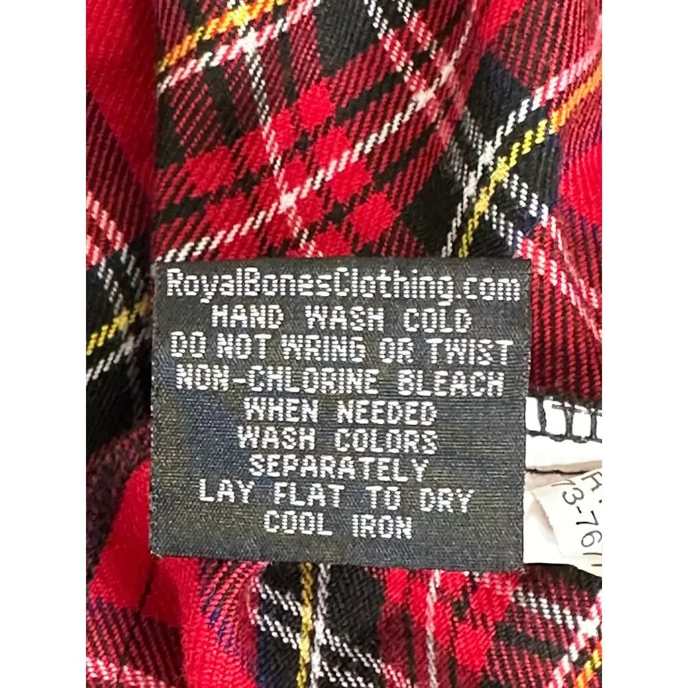 Royal Bones by Daang Mini Skirt Womens S Red Plaid Pleated Mall Goth Y2K Punk